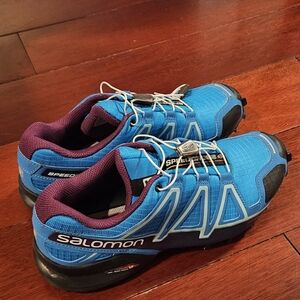 Salomon Womens Speedcross 4 Blue Trail Running Shoes